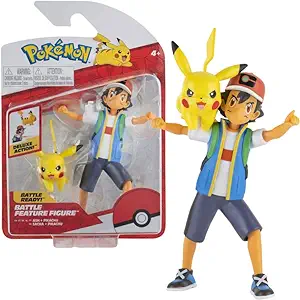 Pokémon 4.5-Inch Feature Battle Action Figure with Ash and Pikachu