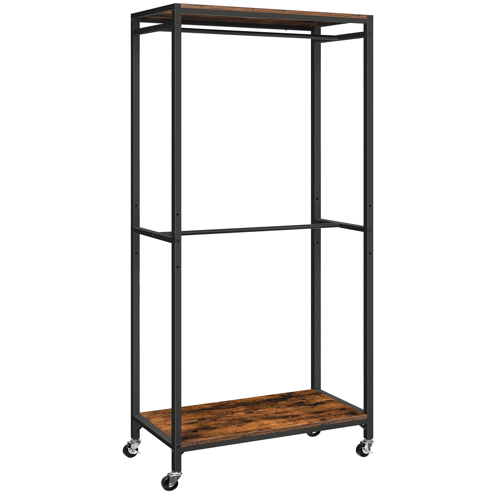 Buy HOOBRO Clothes Rack, Heavy Duty Garment Rack with Adjustable Shelves, Double Hanging Rod