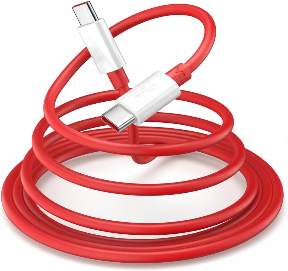 AINE USB-C to C 120W Fast Charging Cable compatible with OnePlus 12 11 10T 9 Pro Nord CE 2 Lite CE 3 Lite & More – SuperVOOC Compatible – Original High-Speed Charging