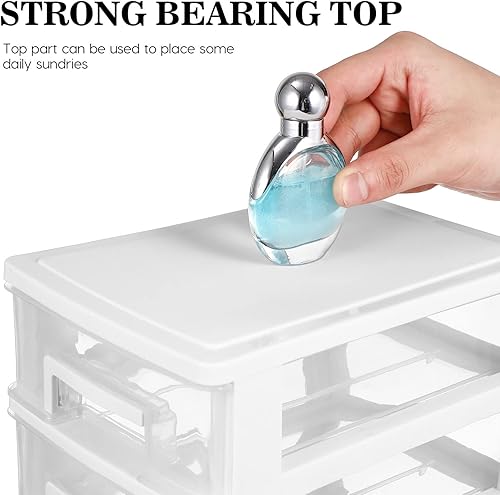 Miniatura 4 de Alipis Gabinete de almacenamiento de 5 cajones, caja de almacenamiento transparente de cinco capas, organizador de plástico, estante portátil para