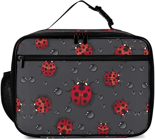 Miniatura 2 de Ladybug - Lonchera reutilizable con aislamiento, bolsa de almuerzo con aislamiento, lonchera para comida y alimentos, bolsa de mano para mujeres,