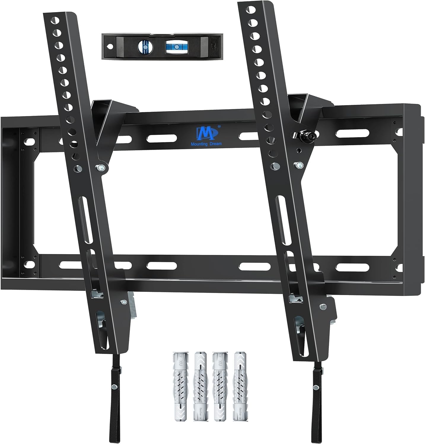 Tilt TV Bracket Wall Mount, For Most 26-60 inch Flat and Curved TVs up to VESA 400x400mm and 40 KG, Ultra Slim Tilting TV Wall Bracket Fischer Wall Plug Included MD2268-MK-02