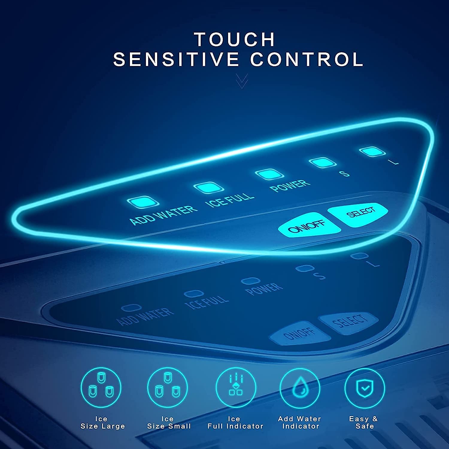 Macchina Ghiaccio Macchina per Ghiaccio da Banco, Macchina per Ghiaccio Autopulente, 9 Cubetti Pronti in 6 Minuti, 15KG in 24 H Macchina del Ghiaccio Portatile per Casa/Cucina/Ufficio/Bar