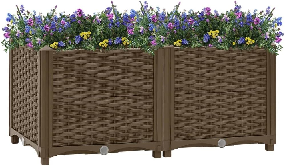 Raised Bed 31.5"x15.7"x15" Polypropylene Lawn Planters