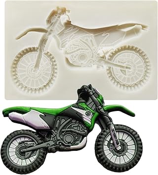 3D Motorcycle Silicone Mold for DIY Fondant Candy Making Chocolate Molds Lollipop Desserts Ice Cube Gum Clay Soap Biscuit Plaster Resin Cupcake Topper Cake Decor Moulds