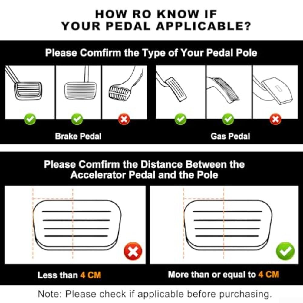 Rallonges de pédale d'essence et de frein réglables pour conducteurs courts compatibles avec une large gamme de types de véhicules