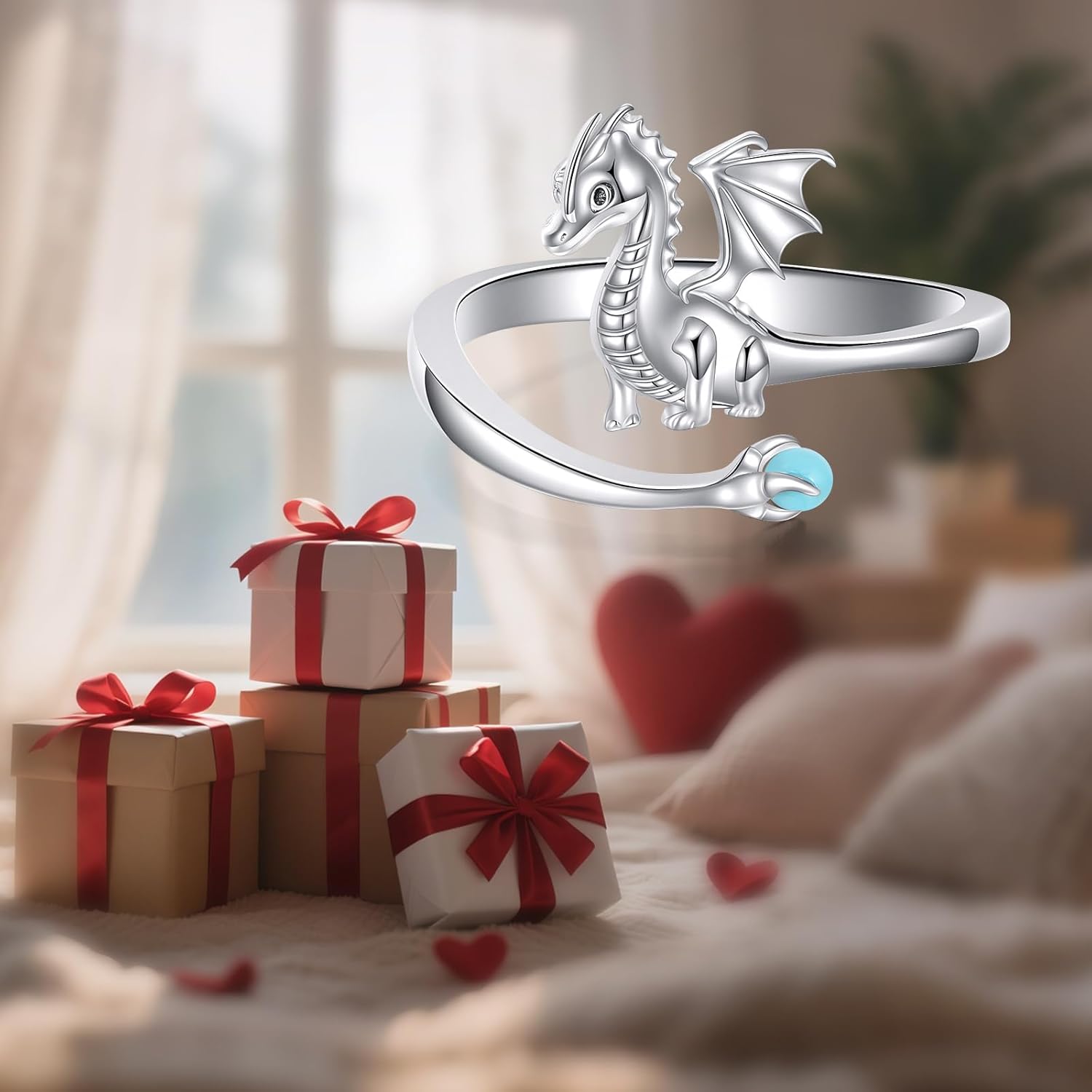Animal Ring for Women Sterling Silver Cute Animal Open Adjustable Ring Jewelry Gifts Size 7