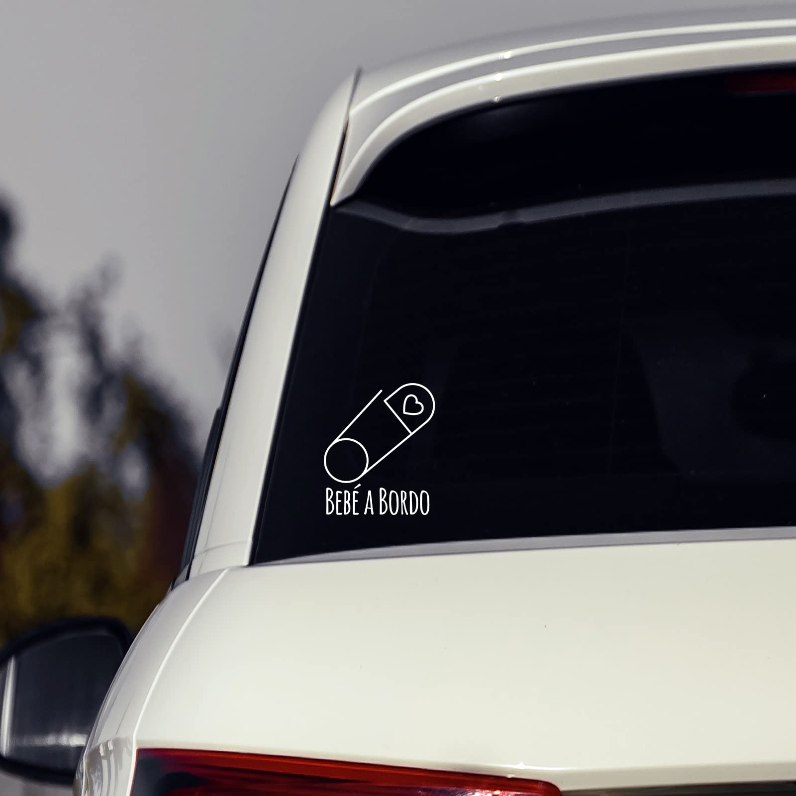 Pegatina Bebé a Bordo. Adhesivo vinilo para coche o moto. Sticker (Baby On Board, Baby In Car) (41.Bebé niño triángulo) — view 44