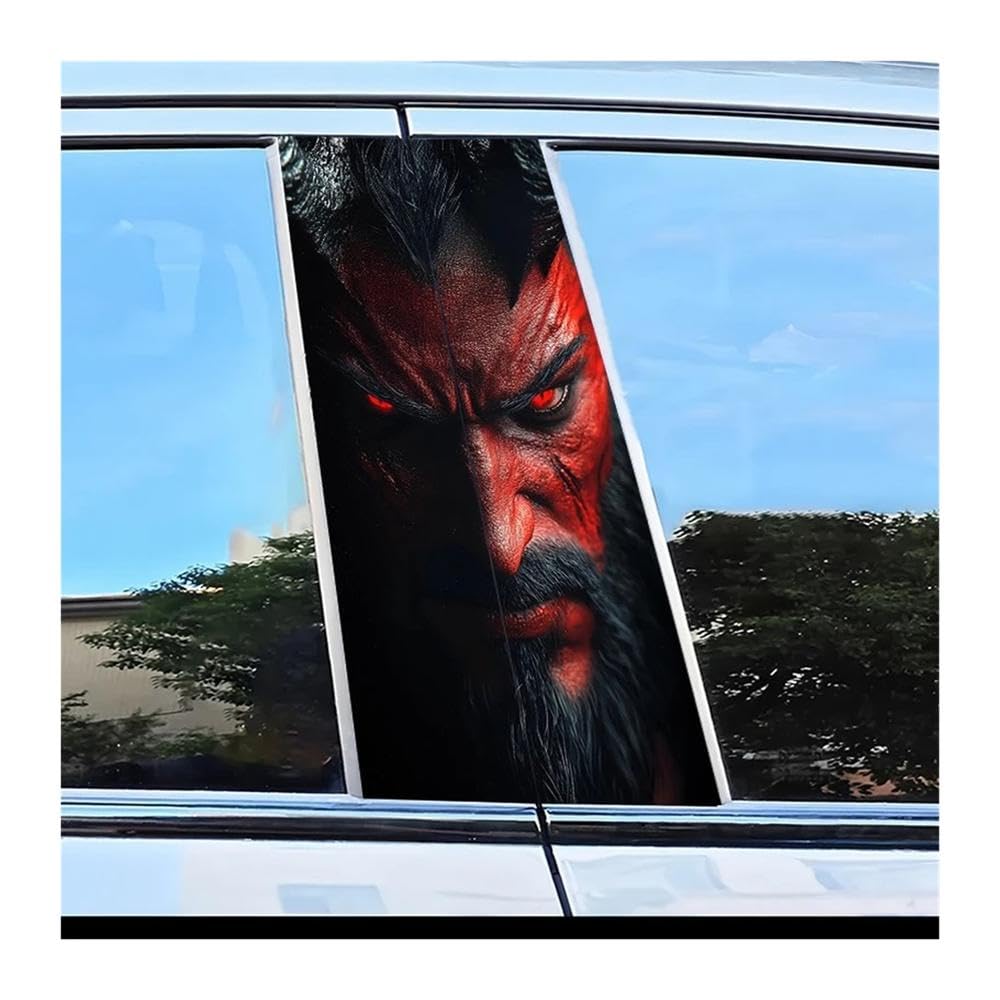 Decorative Items 2pcs Car B-Pillar Sticker Demon Scratch Protection Decals
