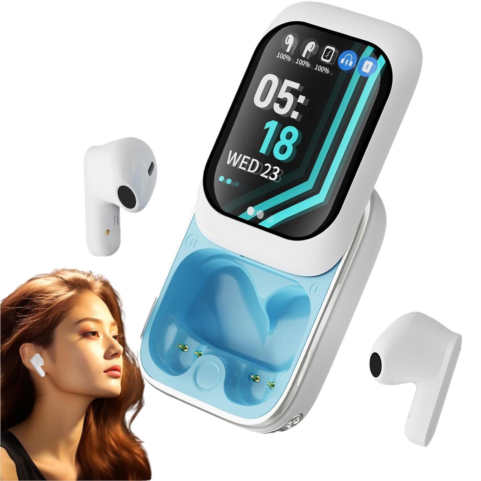 Audífonos Con Control Táctil Auriculares Intrauditivos Inalámbricos Con | Cascos Inalámbricos De Botón Audífonos Slider, Compatibles con la Mayoría de Smartphones y Ordenadore