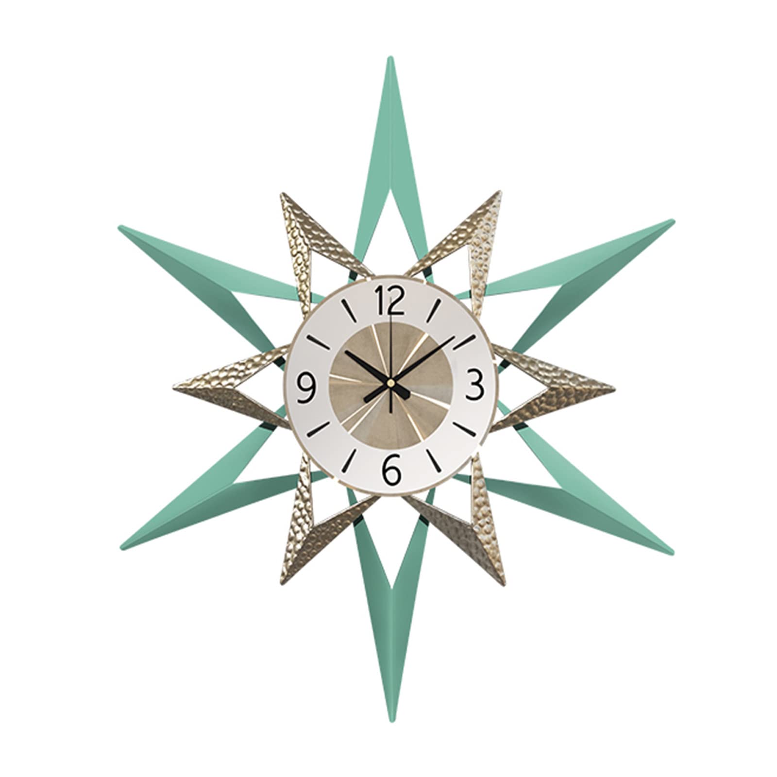 GPDNBIEU, Large Metal Starburst Wall Clock Mid Century Battery Operated Quartz Movement Decorative Clocks(B,80cm/32 inch)