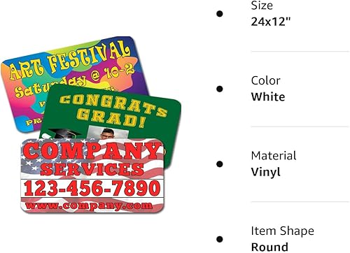 Miniatura 8 de Paquete de dos (2) imanes personalizados para automóvil con esquinas redondeadas, personaliza tu mensaje, a todo color, impresión digital (elige tu