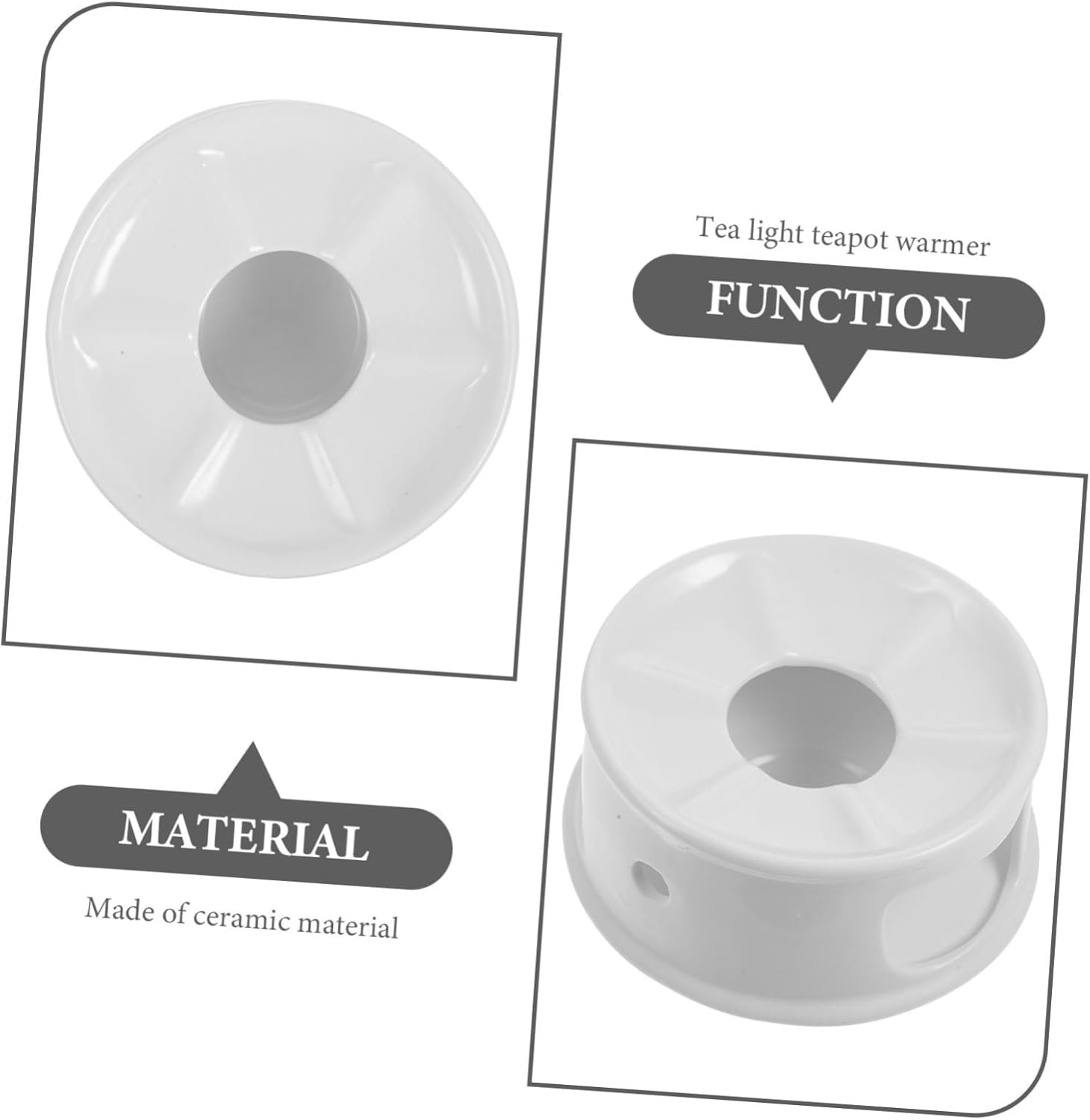 4pcs Ceramic Teapot Warmer Stand Retro - Base for Warming Tea and Food Multifunctional Candle Holder for Teapots Energy-Saving Design for Cozy