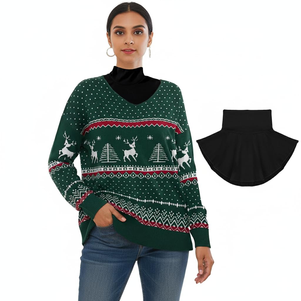 PALAY® Fake Turtleneck Dickey Collar for Women, Detachable Half Top Blouse Fake Collars, Fashion Winter Soft High Neck Mock False Collar