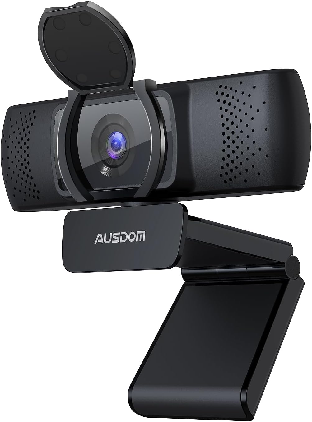 AUSDOM Webcam, Autofocus Webcam with Microphone, Privacy Cover, Plug and Play USB Computer Web Camera for Pro Streaming/Online Teaching/Video Calling/Zoom/Skype (Black-1080P)