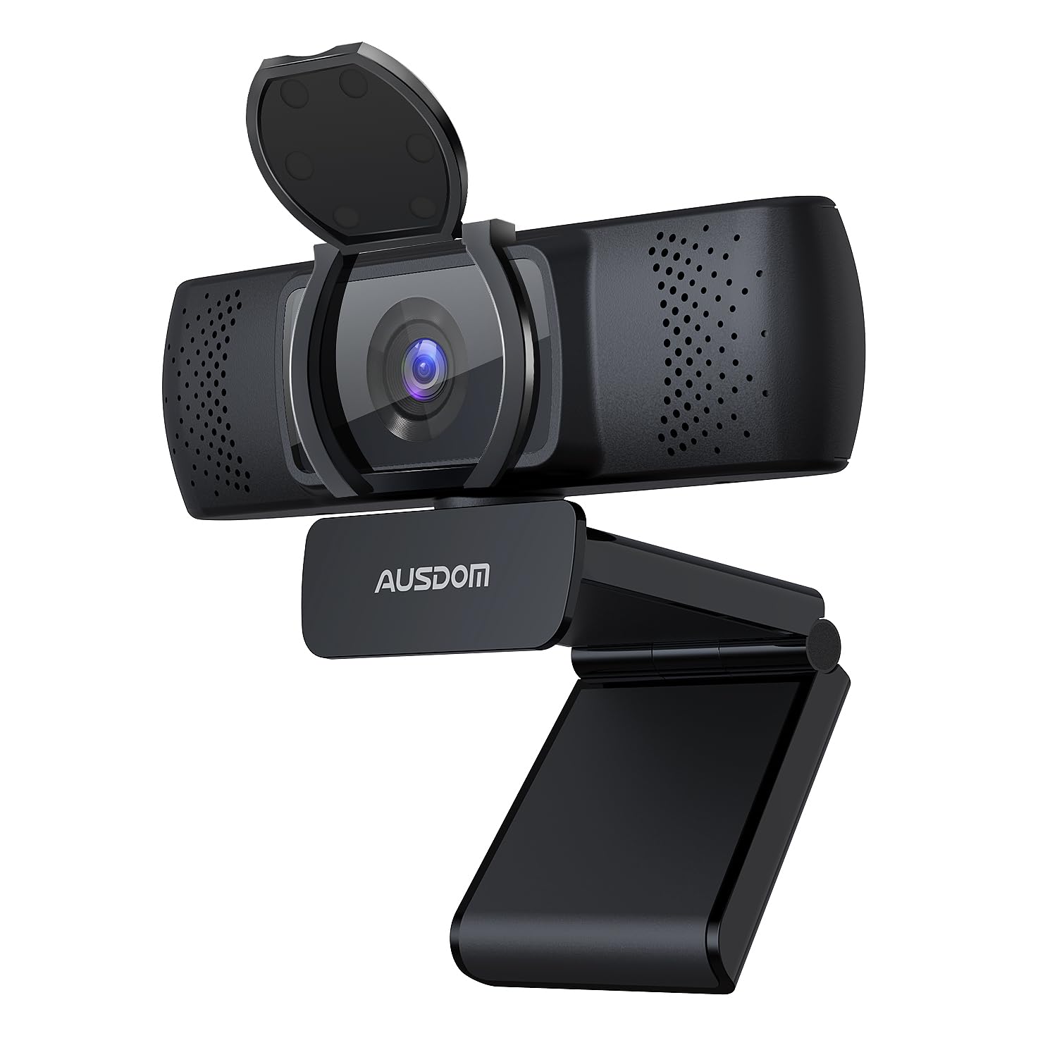 Autofocus 1080P Webcam with Privacy Cover, AUSDOM AF640 Full HD Business Web Camera with Dual Noise Reduction Microphones, 90° Wide-Angle View for Desktop/Laptop/Mac, Work with Skype/Twitch/WebEx/Lync