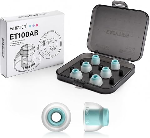 WHIZZER ET100AB HiFi Silicone Ear Tips for in-Ear Monitor...