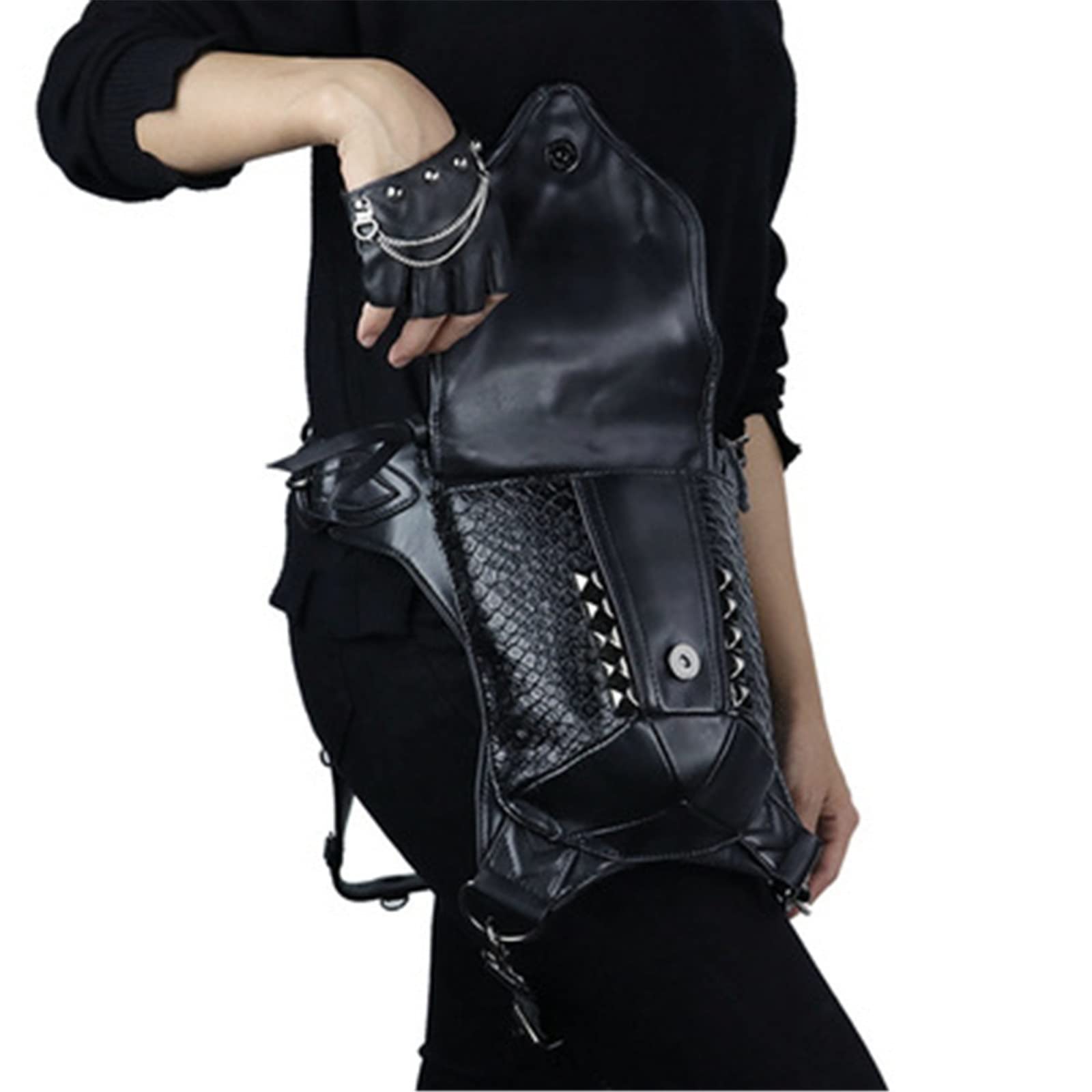 Marsupi Steampunk Borsa da gamba diagonale con una spalla gotica da uomo e da donna Borsa da gamba Borsa da locomotiva Borsa punk