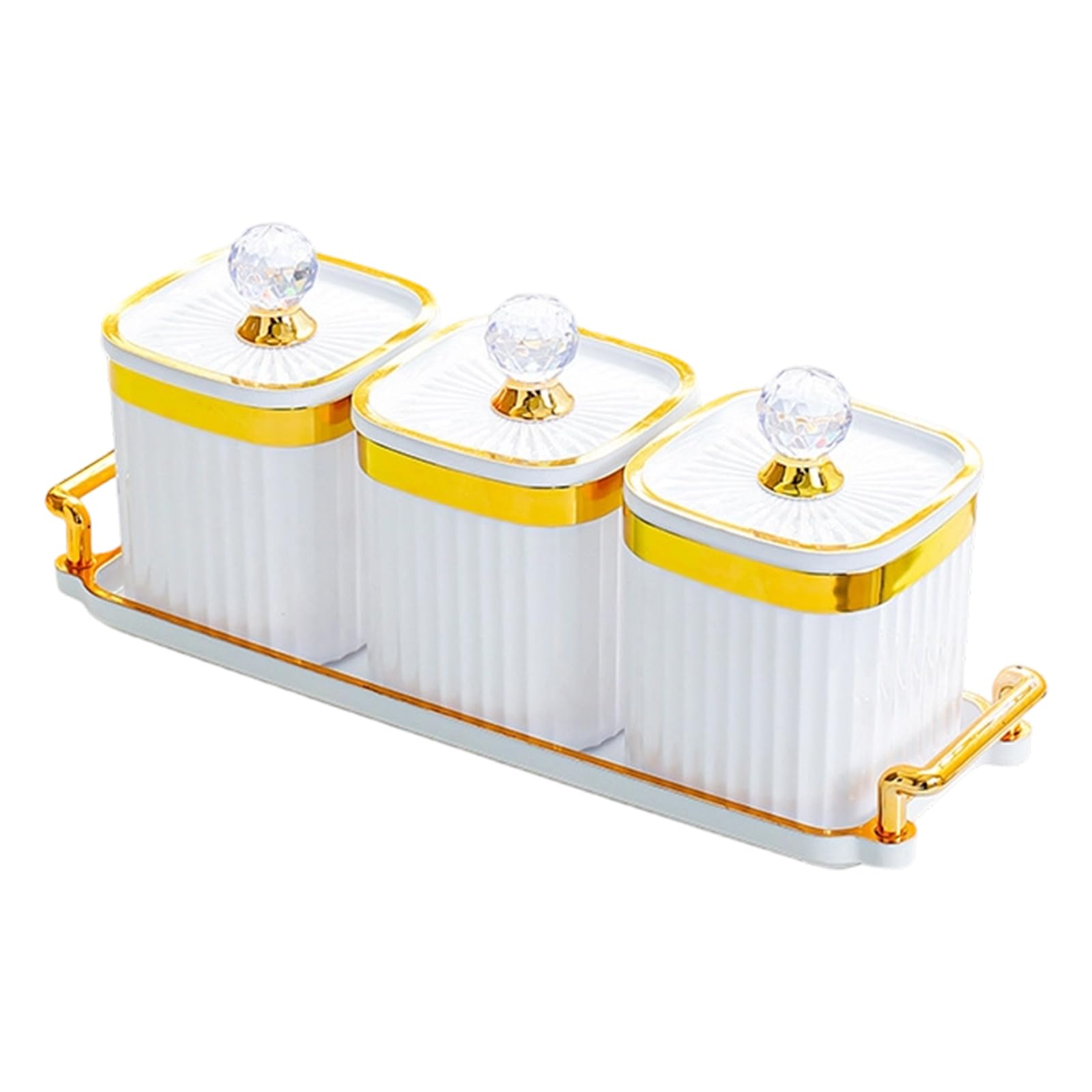 Snorvixre Stackable Container with 3 Sections for Organizing Condiments and Small Items Square Treat Planner