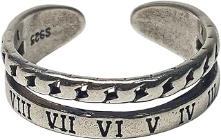 Handmade Vintage 925 Sterling Silver Wide Band Rings for Women/Men,Adjustable Thumb Finger Ring