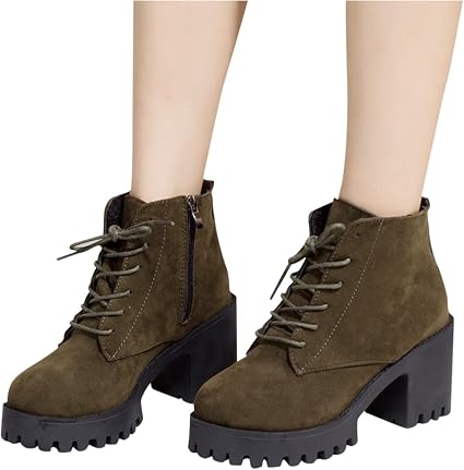Amazon.com: Rodam Botines de tacón grueso para mujer, con cordones, cómodos,  para el trabajo, la escuela, la oficina, casual, antideslizantes, para  caminar, zapatos de invierno : Deportes y Actividades al Aire Libre