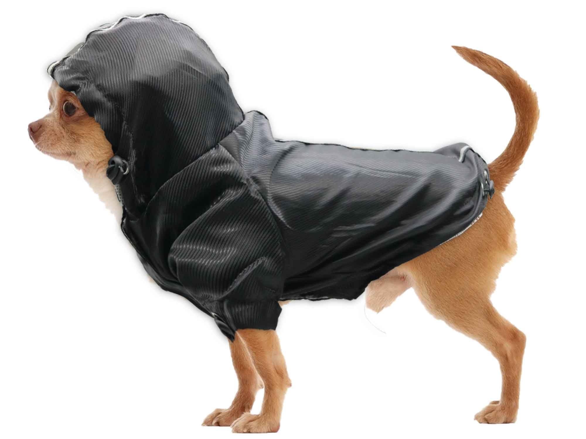 Puppy Dog Raincoats for Small Dogs Waterproof Puppy Raincoat Pet Lightweight Rain Jacket for Small Dogs, Black, X-Large (13.2-16.2lb)