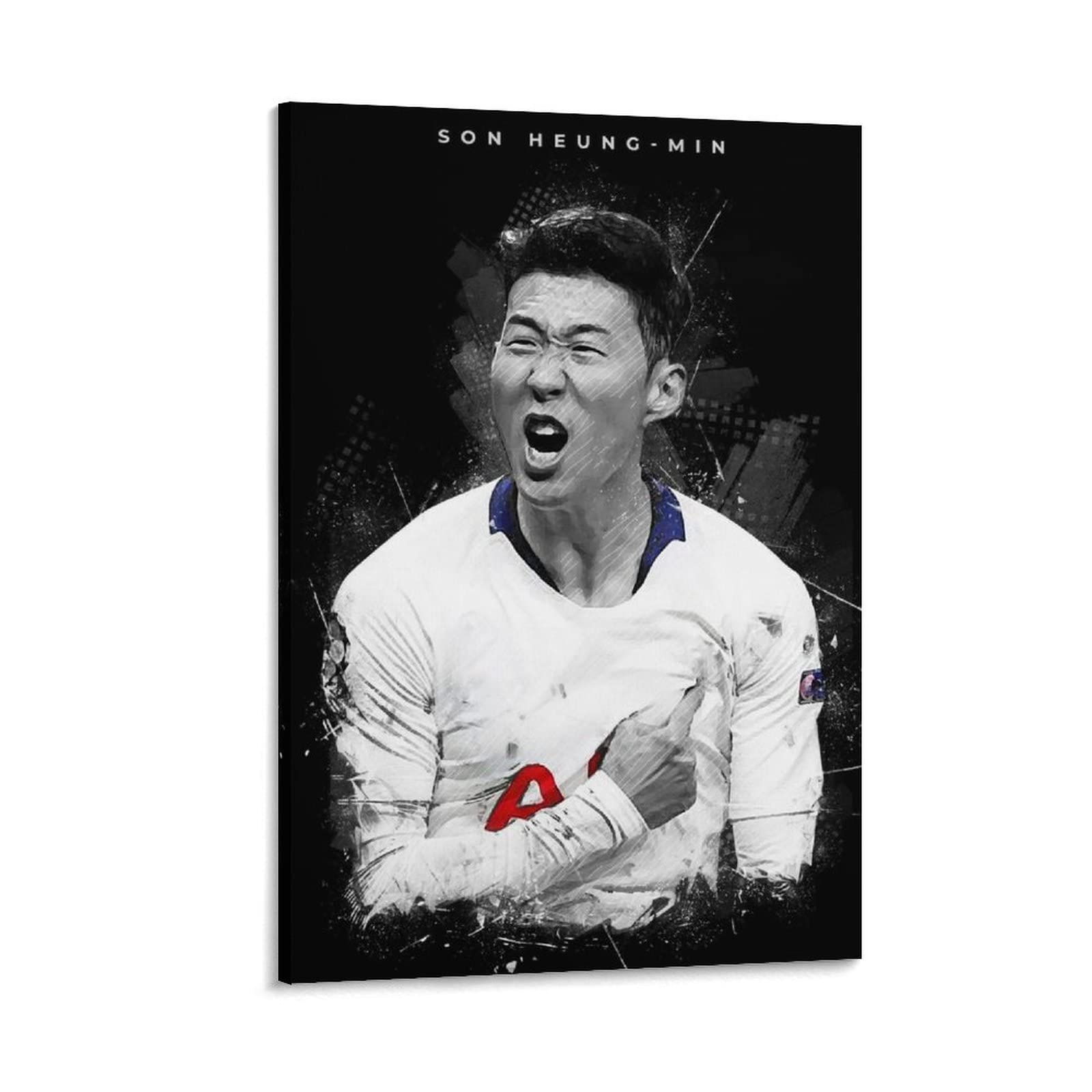 Amazon｜フットボールスターソン・フンミンポスターキャンバスアート