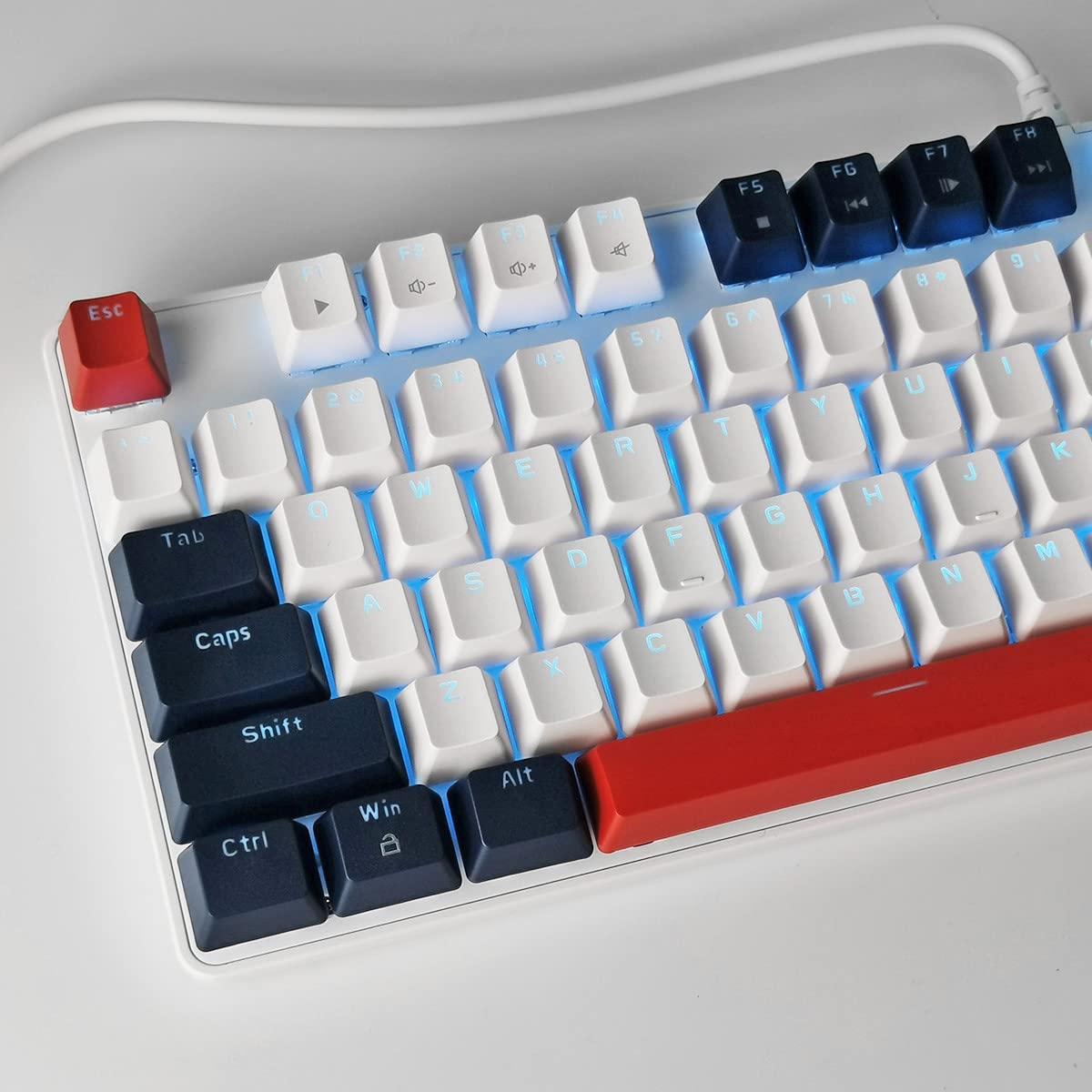 Qisan Mechanical Gaming Keyboard Wired Blue Led Backlit Keyboard Blue Switch Full Size 104 Keys US Layout | Computer Mechanical Keyboards — view 4