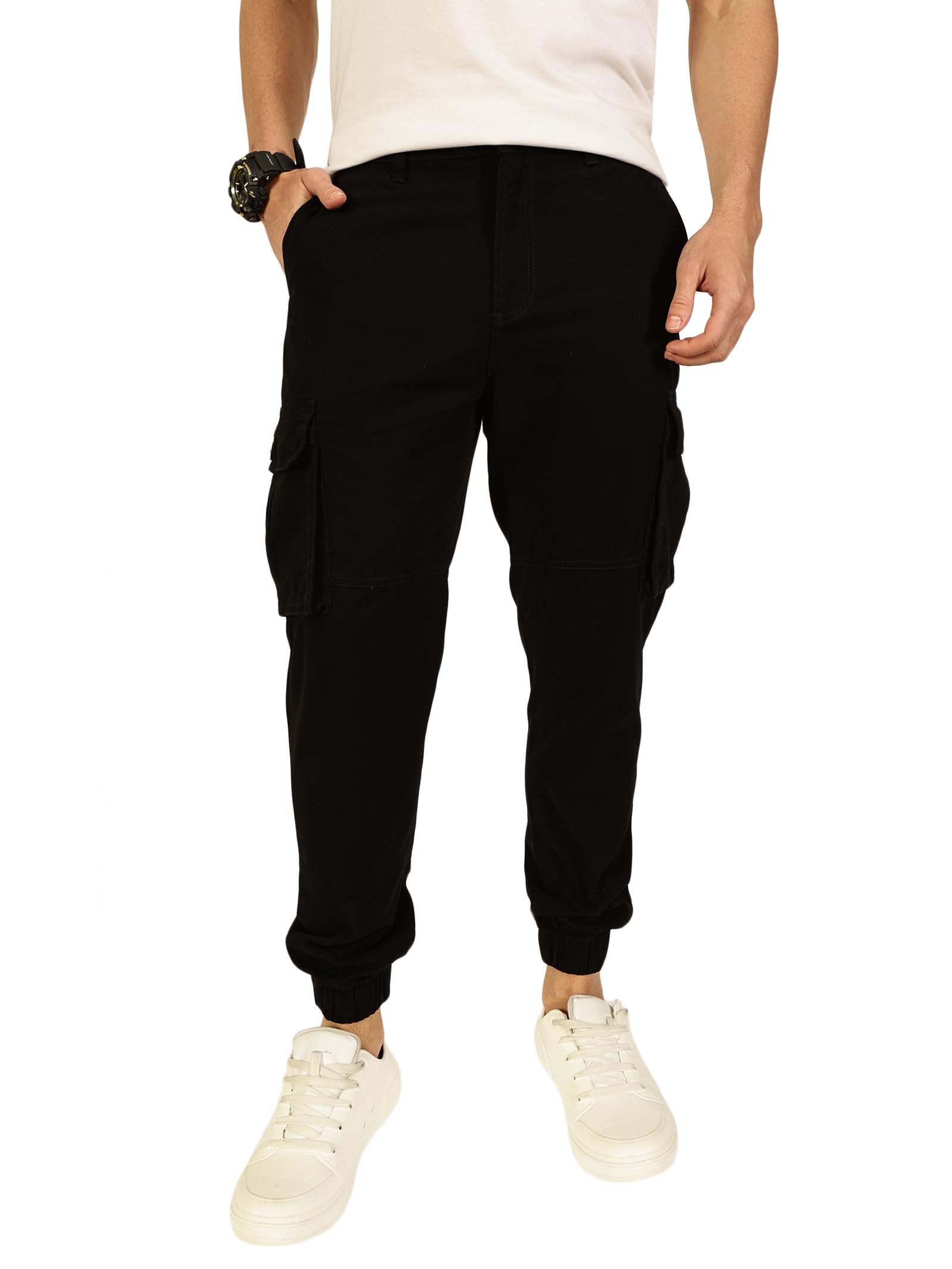 thomas scott Men's | Solid | Light Weight | Breathable Fabric | Mid Rise | Regular Fit | Cotton Blend | Button Waist | Chino Trouser | Pants-picture-17