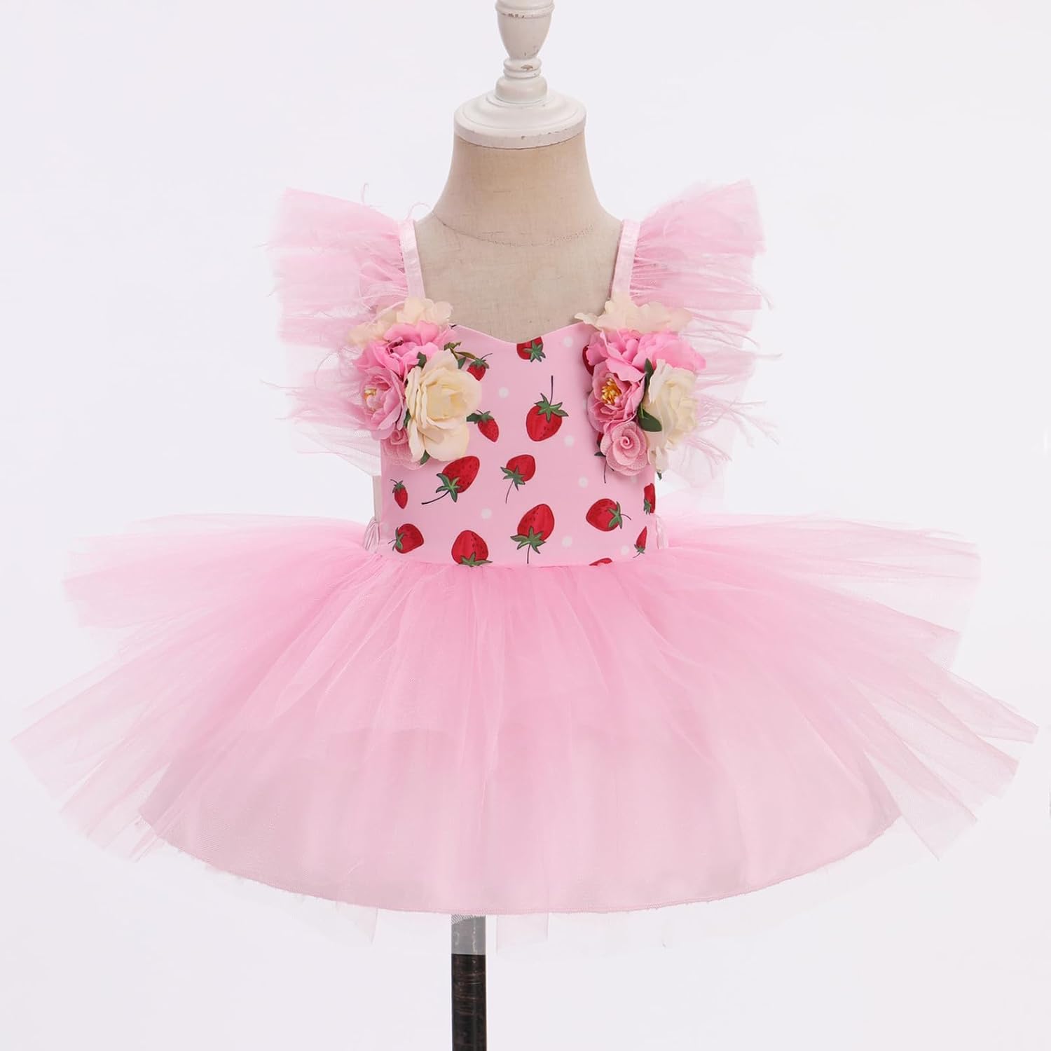 ODASDO Baby Girl Toddler Kids Cow Print Butterfly Princess Tutu Romper Dress with Bowknot Headband 2pcs Set