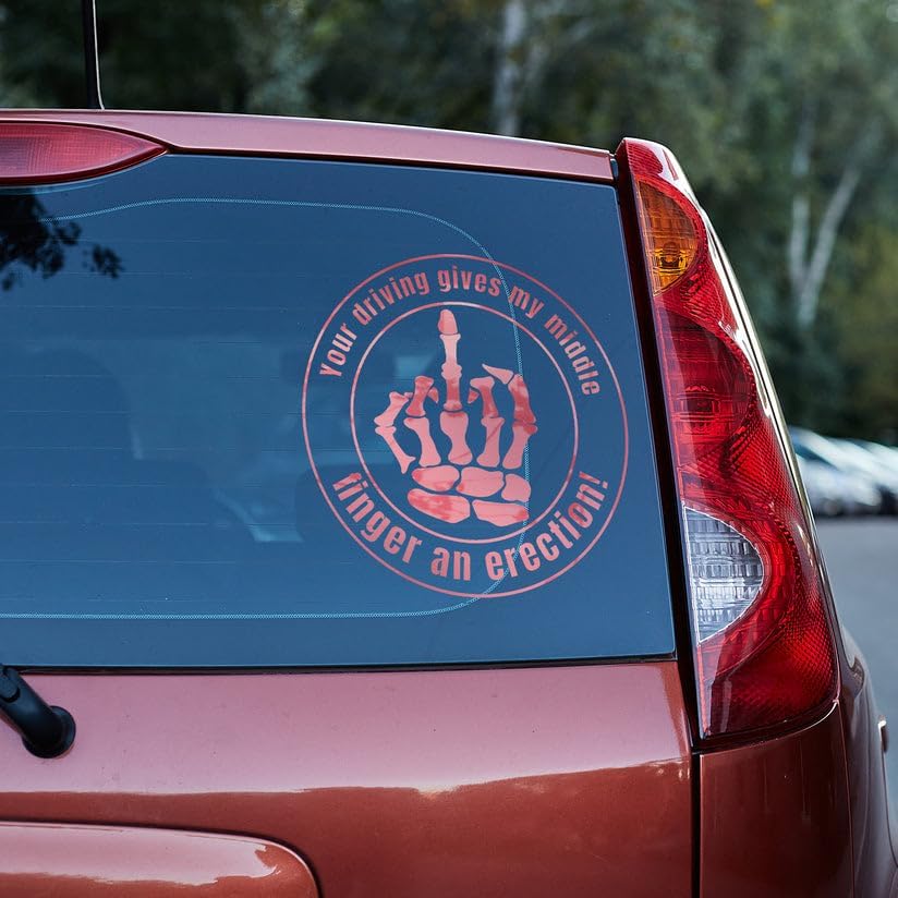 Your driving gives my middle finger an erection vinyl decal sticker,cars,trucks,boats, laptops,bumper,vinyl sticker, funny vinyl decals for cars,van,funny decals for vehicles
