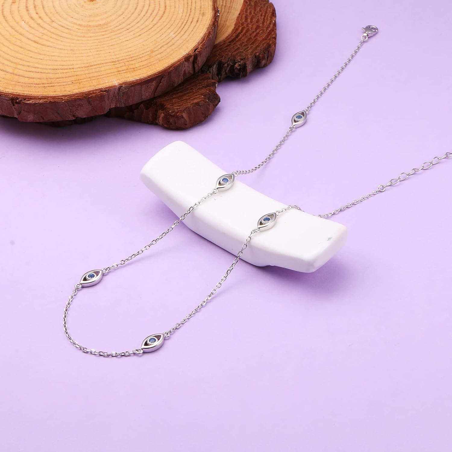 Alphm S925 Sterling Silver Evil Eye Choker Short Dainty Adjustable Pendant Necklac for Women Jewelry - Image 5