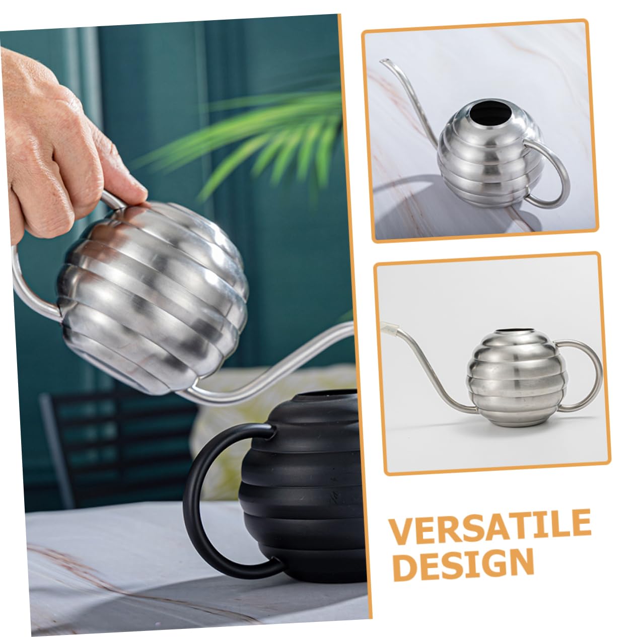 TOYANDONA Regadera De Acero Inoxidable Hervidor De Agua para Jardín Herramienta De Jardinería Regadera De Metal para Regar Plantas Interior o Exterior Pulverizador De Agua Pequeño