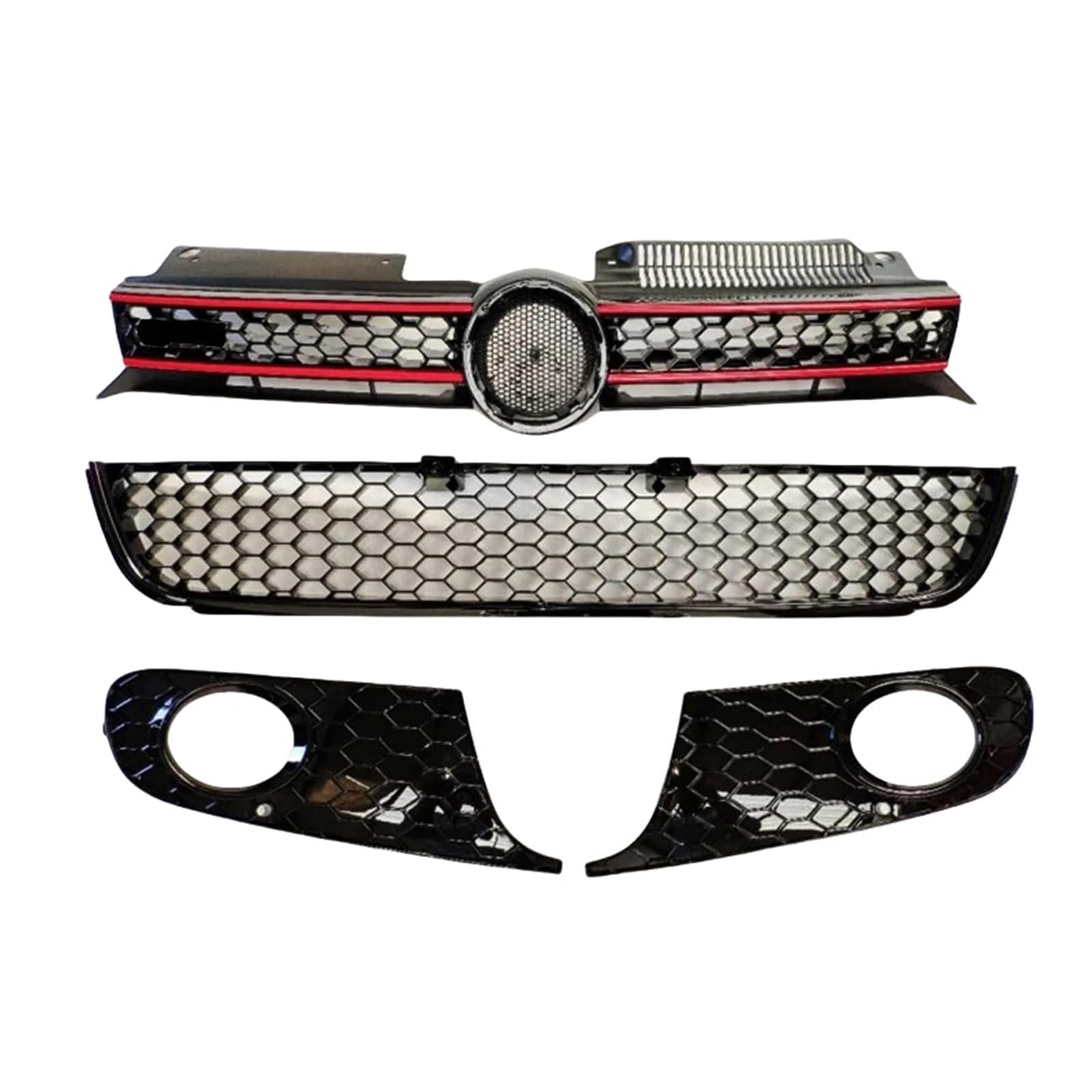 Rejilla superior e inferior de panal en ABS para parachoques de VW Golf 6 MK6 6