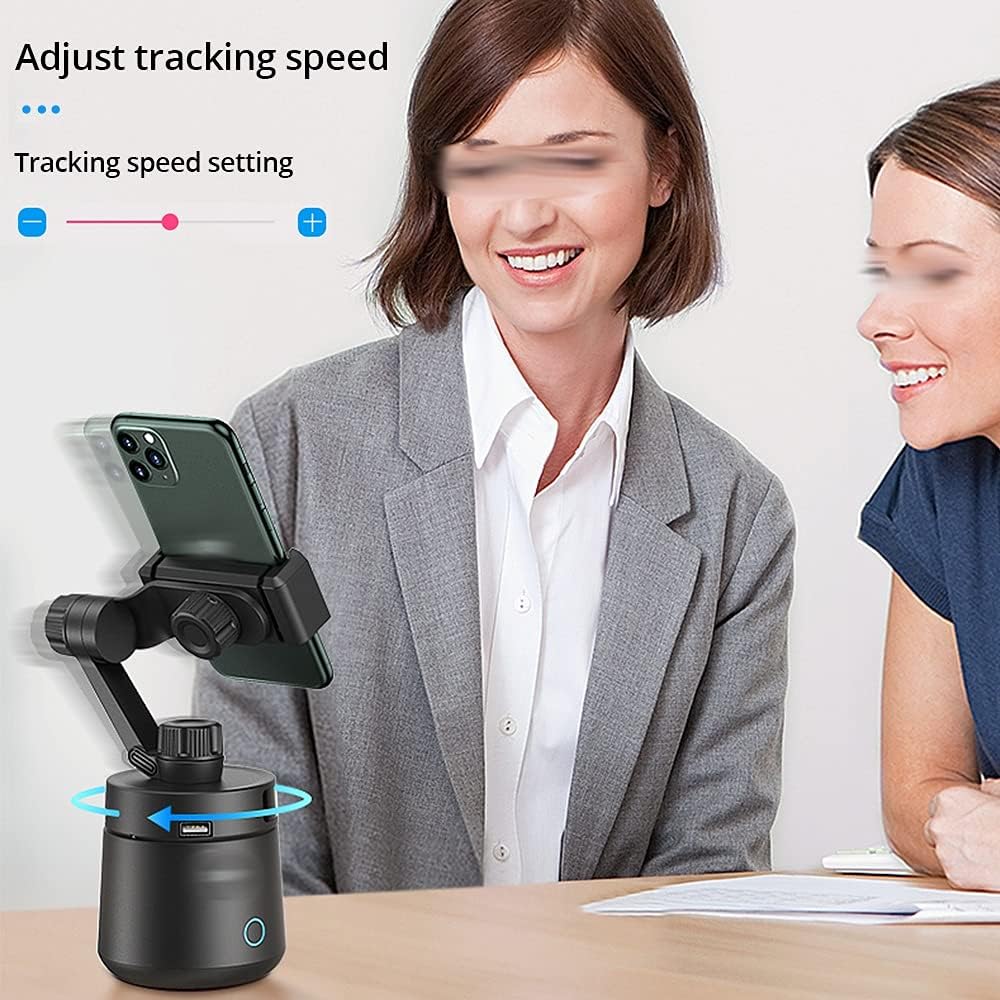 360°オールラウンドな自動トラッキング スマートジンバルフェイストラッキング 自撮り棒(Black) 【表面】