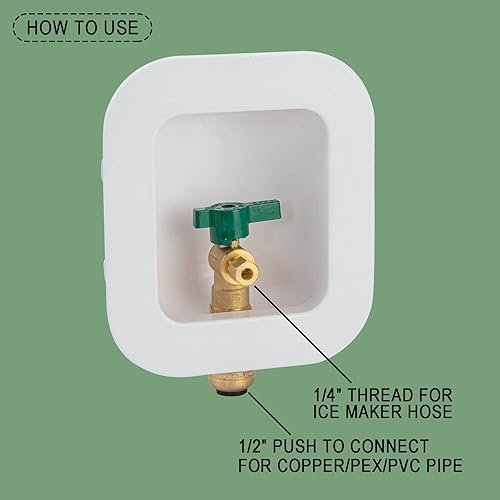 Miniatura 20 de [1 unidad] Caja de salida para máquina de hielo Lingmfg PEX crimpado con martillo, crimpado de 1/2 pulgada PEX 1807, conexión manguera de máquina