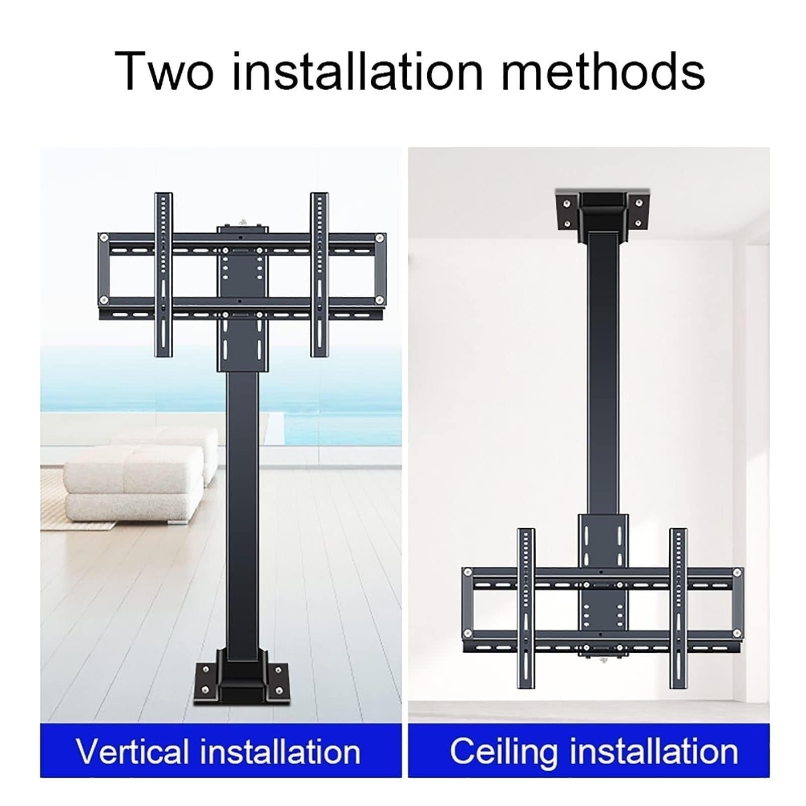 Elevador Eléctrico Ajustable para TV - Soporte Motorizado para TV, Soporte Telescópico For Colgar En El Techo/Soporte De Piso, Elevador De TV con Rotación Manual De 360°