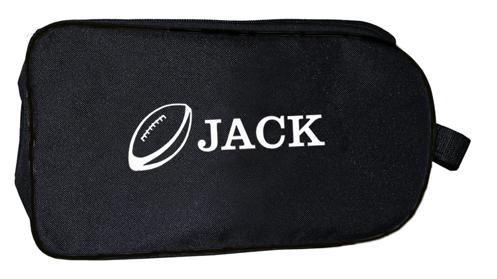 Personalized SPORT Football Boot Bag,Shoes bag, School, Sports, PE (Black_Rugby_ball)-picture-32