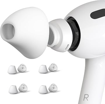 4 Pairs Ear Tips for AirPods Pro 1 & 2 [Relief Pain] [Fit in Case] Noise Cancellation Add Grip Sport Earbuds [US Patent Registered]Extra Small