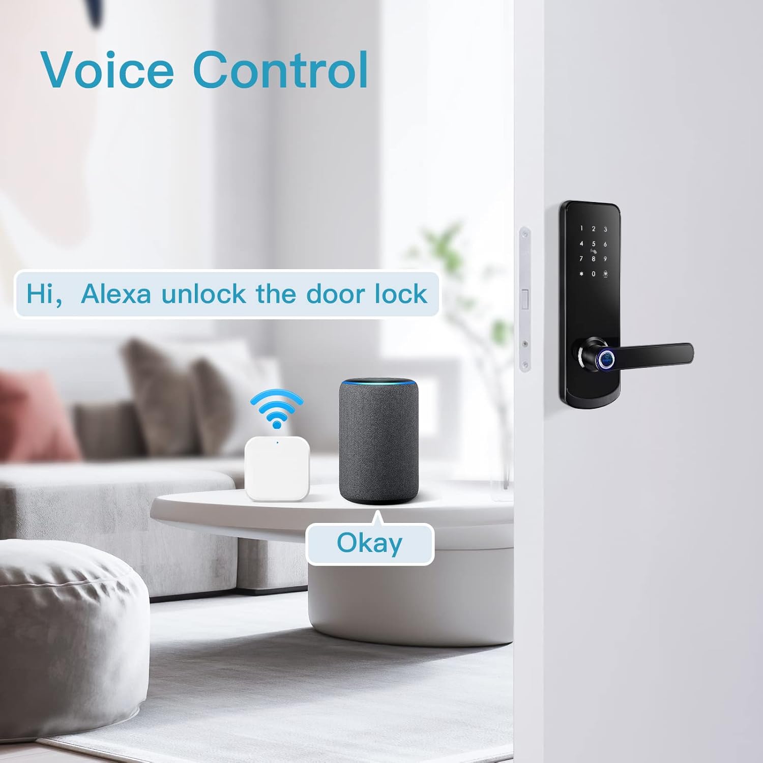 WiFi Gateway - Remote Control With TTLock App, G2 Smart Hub Compatible With Alexa Voice Control, Bridge for Key Lock Box - White