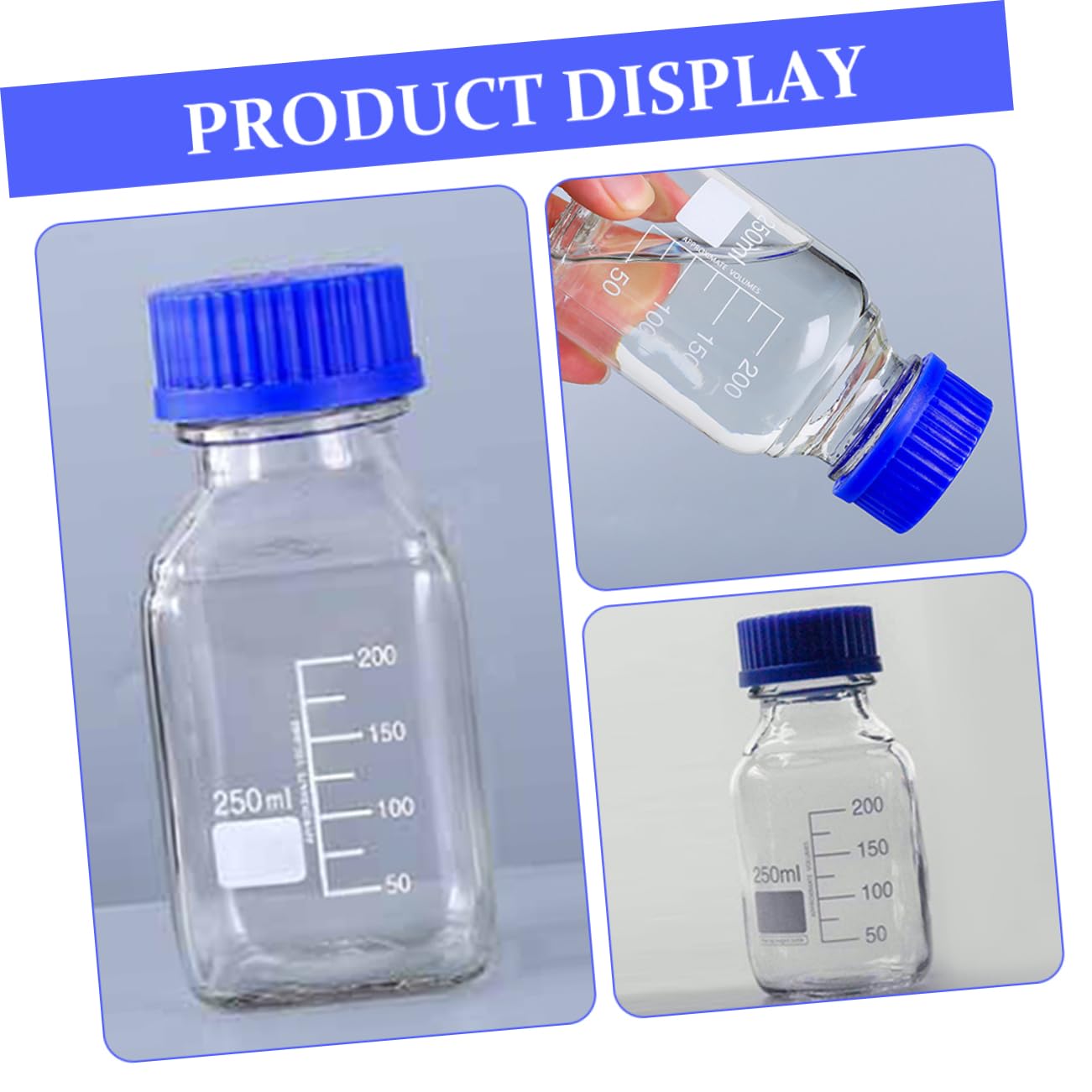 3 Sätze Reagenzflasche Graduiert Reagens Flaschen Für Chemische Reagenzien Reagenzienflasche Mit Schraubverschluss Labor Vorratsflaschen Medienflaschen Glas Transparent 2 Stück * 3