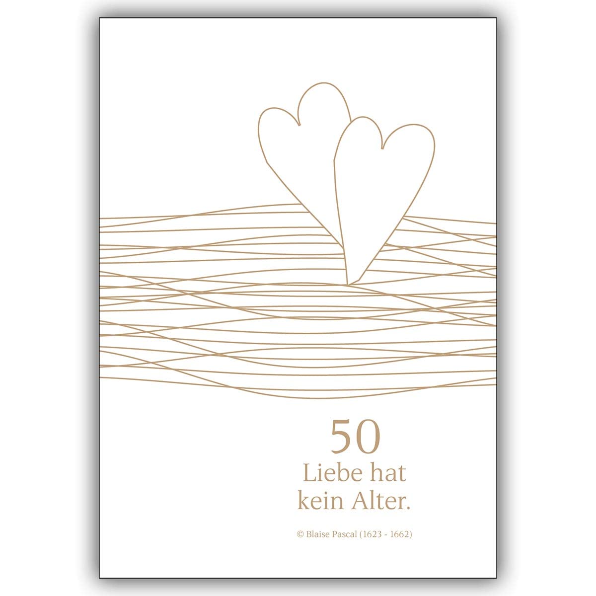 16 Hochzeitskarten (16er Set): Liebe hat kein Alter: schöne Glückwunschkarte zur goldenen Hochzeit • edle Klappkarte mit Umschlag innen blanko