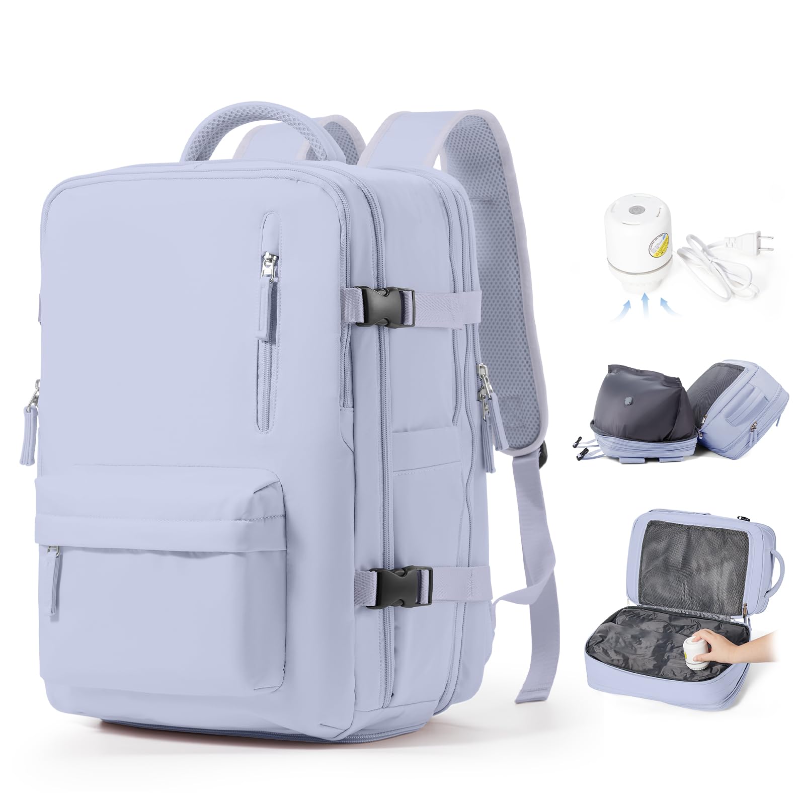 SZLX Zaino Ryanair 40x30x20 Sottovuoto Bagaglio a Mano 40x20x25 Donna Zaino da Viaggio 40x30x20 Wizzair Borse da Cabina per Easyjet 45x36x20 Uomo per Laptop 14 Pollici con Porta USB e Porta Scarpe