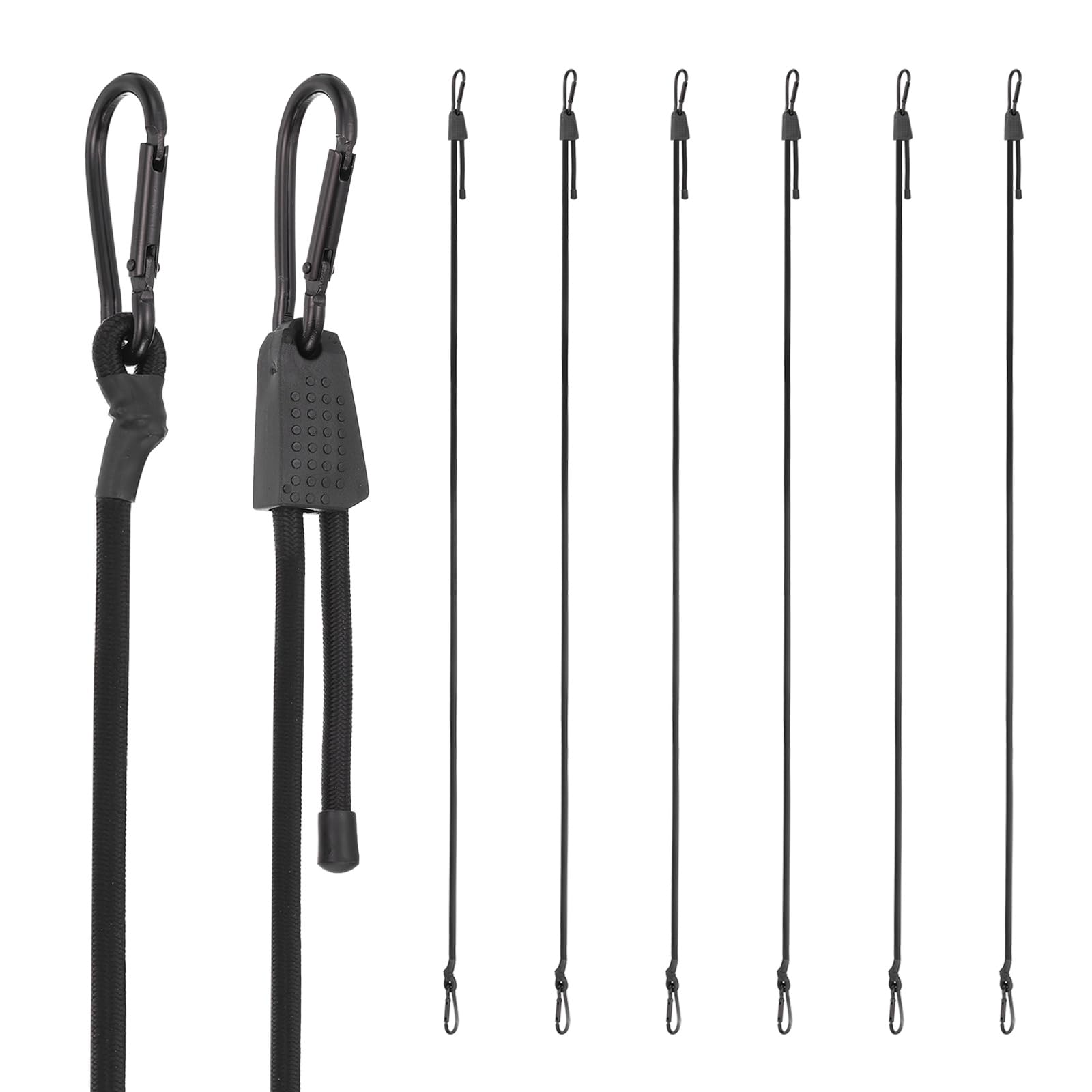 PATIKIL 8PCS 7-80" Heavy Duty Bungee Cord, Elastic Tie Downs Strap, Black