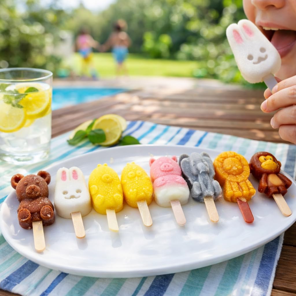 Animal Silicone Popsicle Mold, 8-Cavity BPA-Free Cake Pop Maker