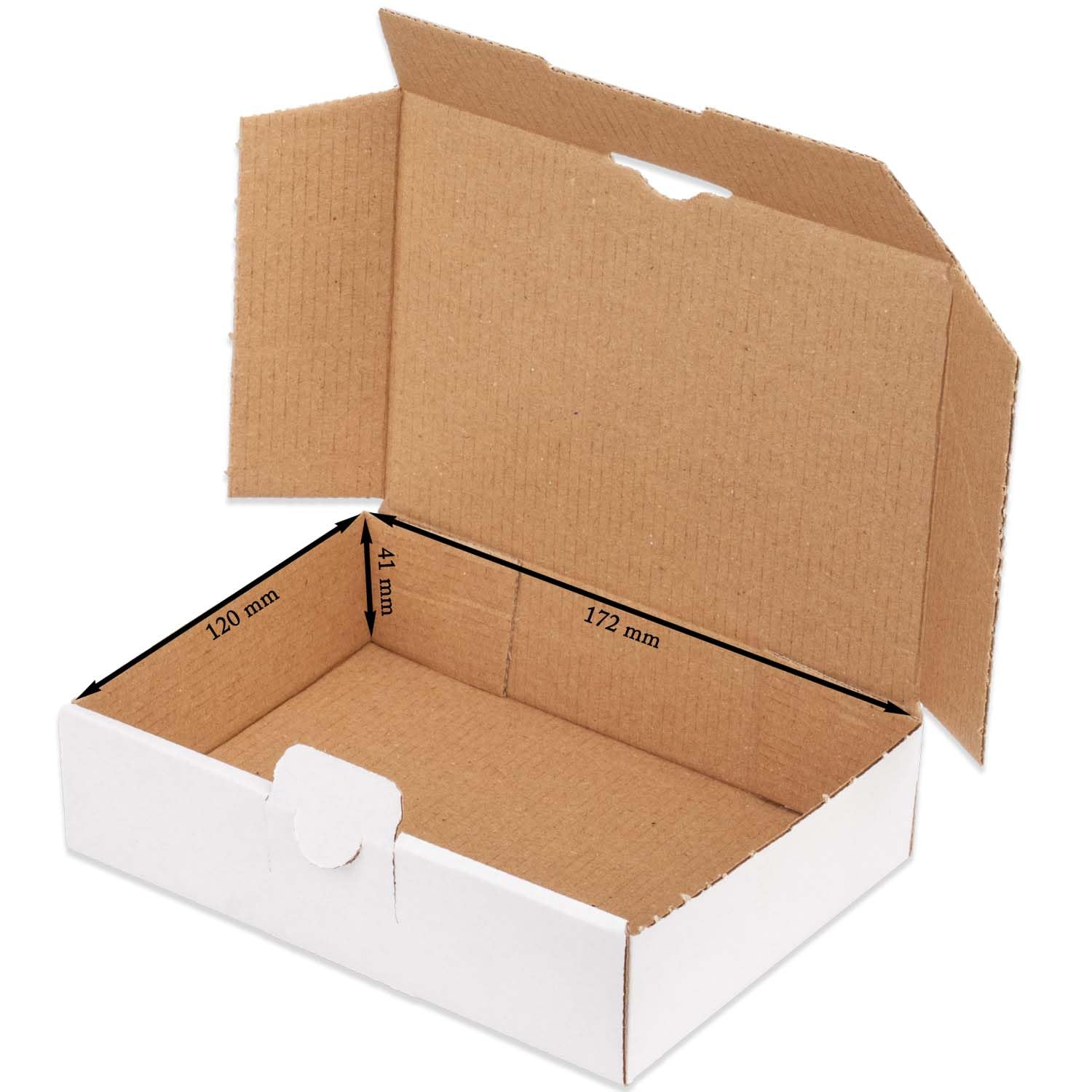 Maxibriefkartons 180 x 130 x 45 mm MB-2 weiß Maxibrief Karton Faltschachtel stabil Versandkarton für Post DHL Versand DIN A6 Warensendung Büchersendung Versandschachtel (1000 Stück)