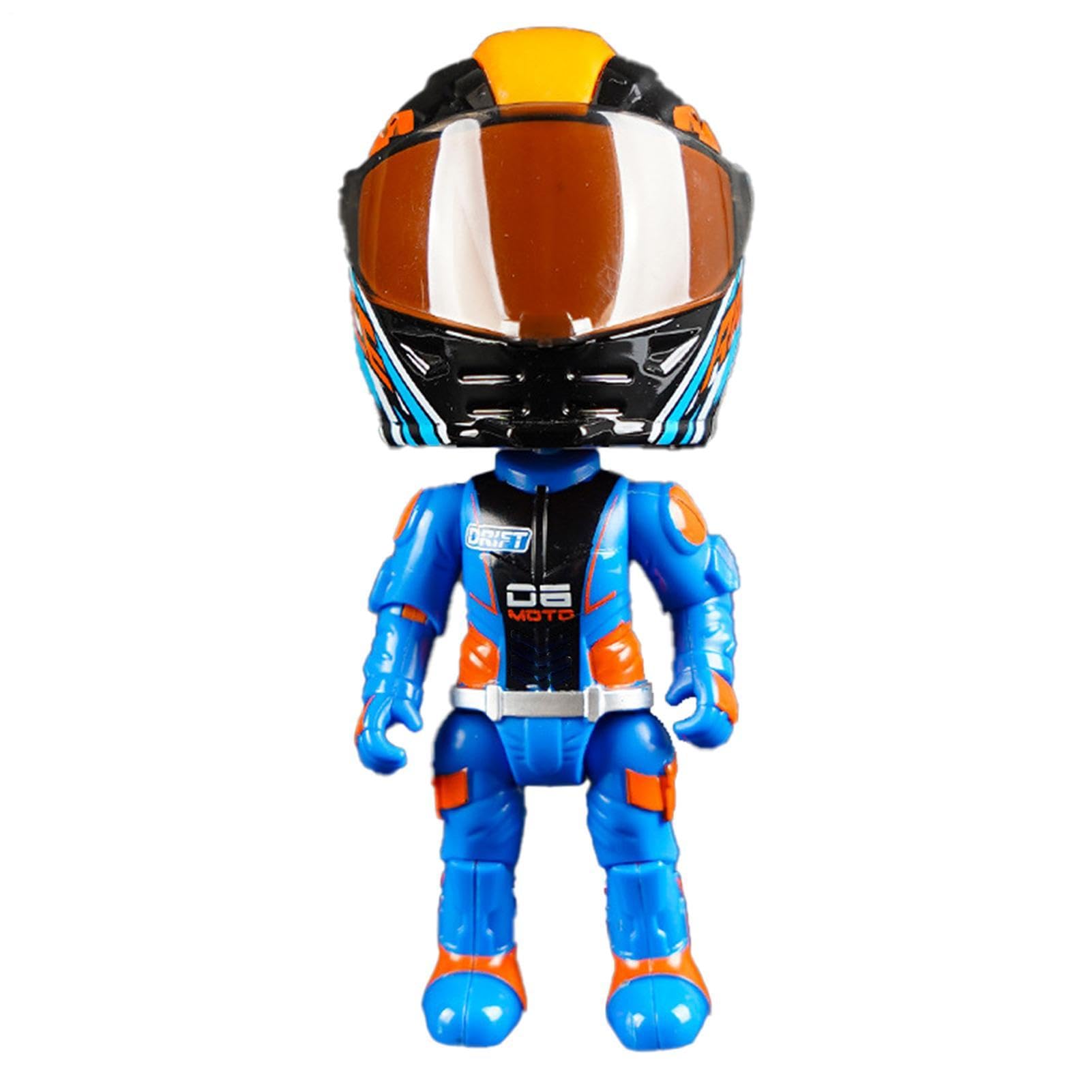 Motorbike Rider Model, Action Figures Motorcycle Model, Movable Joint Doll Figures, Q Version Transformation Motorcycle Figurine, for Kids Play Display Adventure Scenes Setup Indoor