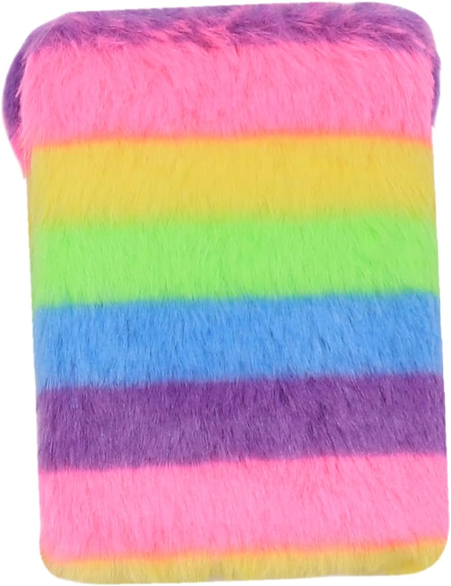 Lovely Animal Pocket Notebook Kids Mini Fluffy Plush Diary for Girls Cute Fuzzy Journal Drawing Writing Blank 160 Page