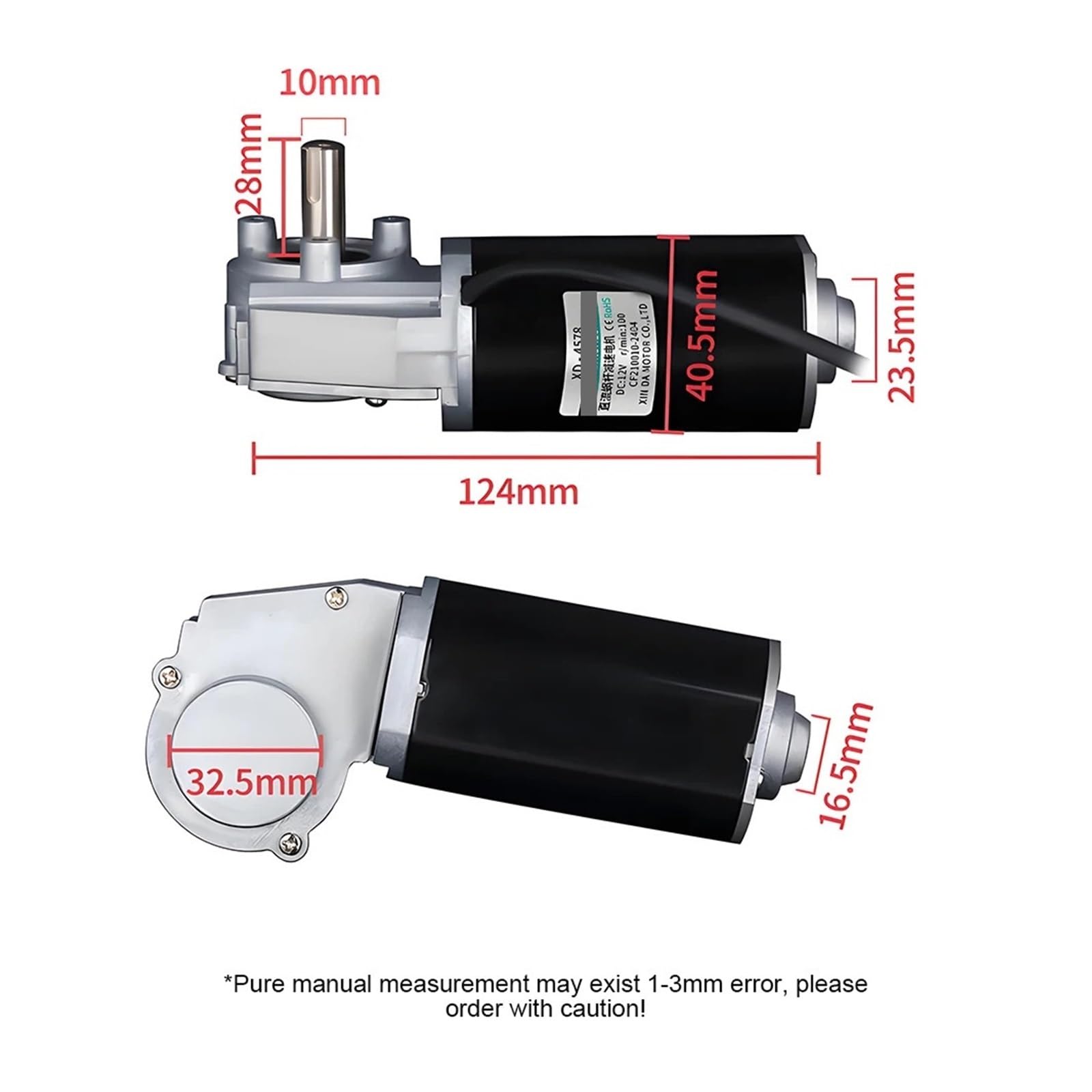 Spindelmotor, 12 V DC Schneckengetriebe-Untersetzungsmotor, vorwärts und rückwärts, hohes Drehmoment, langsame Geschwindigkeit, Getriebemotor, Stromausfall, selbsthemmender Motor