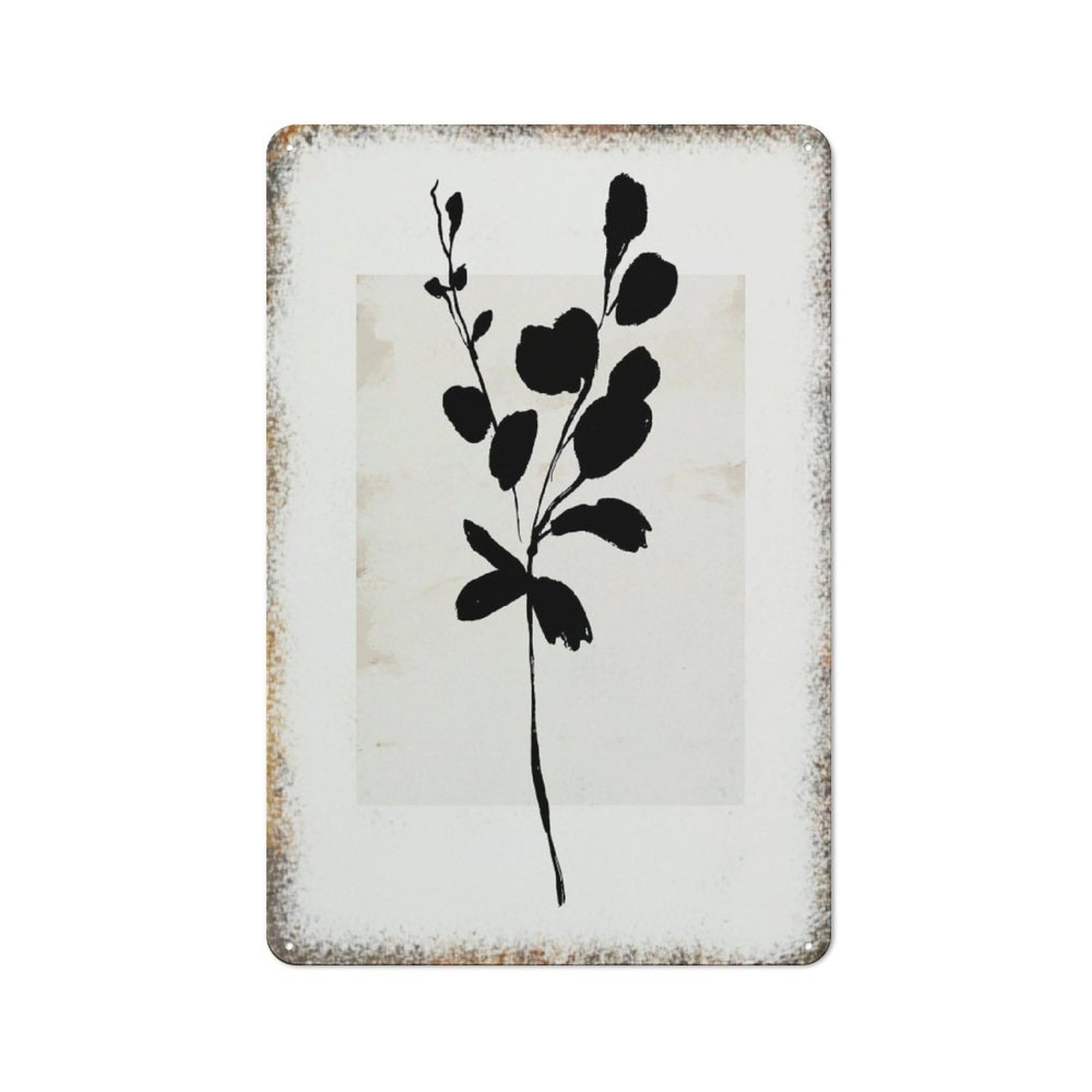 Abstract Beige Black Floral Minimalist Multi Scene Home Wall Decor Sign 8 * 12inch